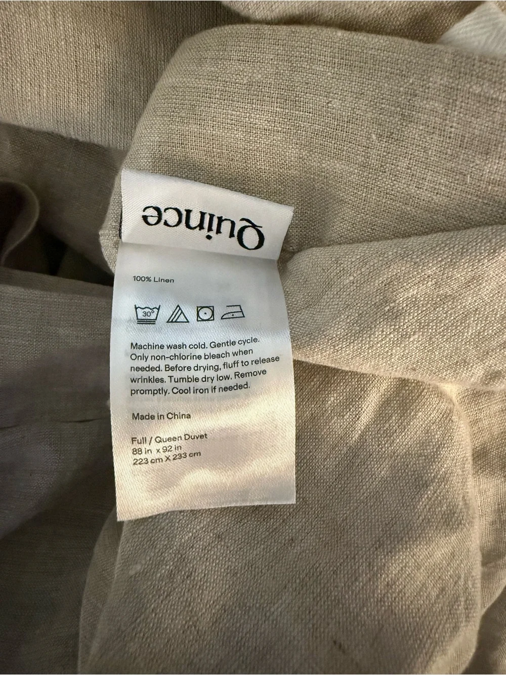 Quince European Linen Duvet Cover - Natural Chambray, Full/Queen